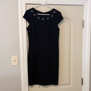 AB Studio Black Mini Dress with Grommet Accents